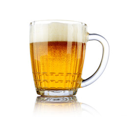 Beer mug on white background