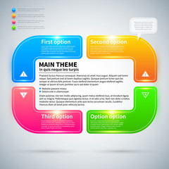 Modern infographics layout with 4 colorful options.