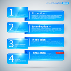 Set of 4 numbered horizontal banners.