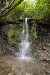 Bieszczady, Poland - circa july 2015: Waterfall in the Old Selo