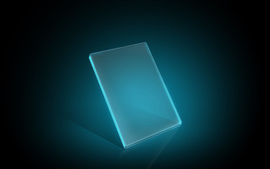 blank glowing virtual tablet or digital screen