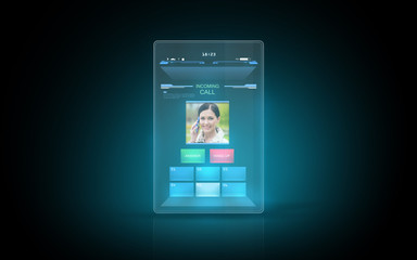 tablet with video call interface on screen