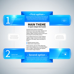 Two blue horizontal banners with different options.