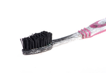 old toothbrush isolated