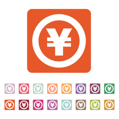 Obraz premium The yen icon. Cash and money, wealth, payment symbol. Flat