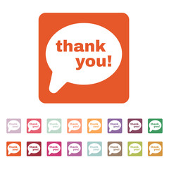 The thank you  icon. Thanks symbol. Flat