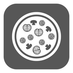 The pizza icon. Fast food and baking symbol. Flat