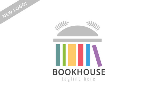 Book building template logo icon. Back to school. Education