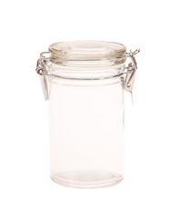 Glass Jar on White Background