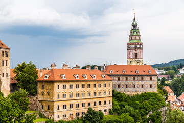 Fototapeta na wymiar View of castle in Cesky Krumlov-Czech Republic