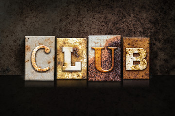 Club Letterpress Concept on Dark Background