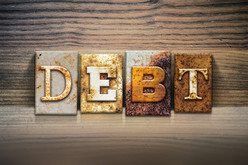 Debt Concept Letterpress Theme