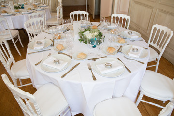 Table setting for an wedding reception