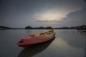 Naklejka premium Amazing sunset at Wetland Putrajaya