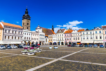 Main square in Ceske Budejovice-Czech Republic