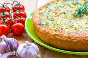 baked beautiful and delicious homemade cake with cheese