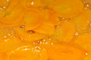 deep frying sliced carrot