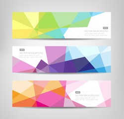 Abstract Banners With Geometric Shapes - obrazy, fototapety, plakaty