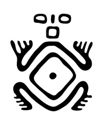 alien in native style, vector illustration