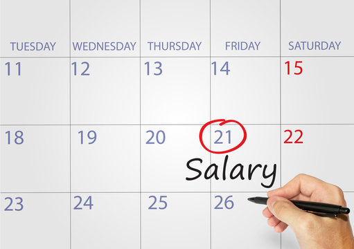Salary appointment date on calendar