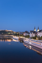 Obraz na płótnie Canvas Koblenz, Ehrenbreitstein, Blick auf Altstadt mit Deutschen Eck,