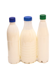Bottles of milk isolated