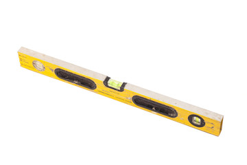 Yellow building level, isolated on white background