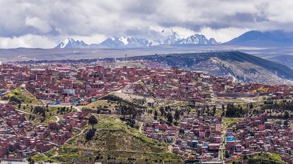 view over la paz the biggest city in bolivia