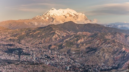 view over la paz the biggest city in bolivia