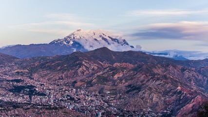 view over la paz the biggest city in bolivia