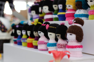 woolen dolls at japanese festival