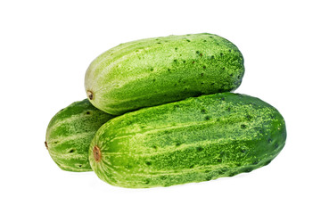 Fresh cucumber isolated on a white background