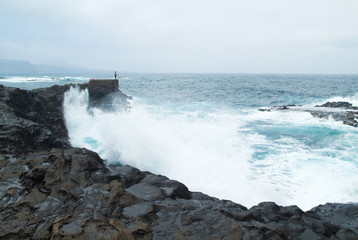 Gran Canaria, north west coast at Banaderos area, basalt rocks