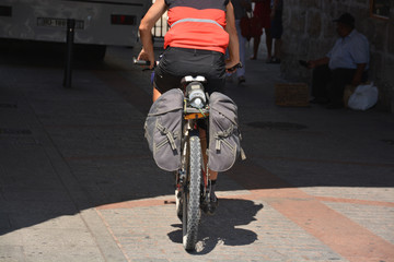 peregrino en bicicleta
