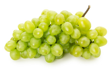 Fototapeta na wymiar green grapes isolated on the white background