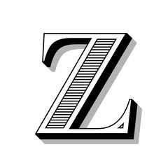 Classic font with lines in the Victorian style.
