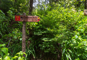 Touristic signpost for levada walk in Madeira