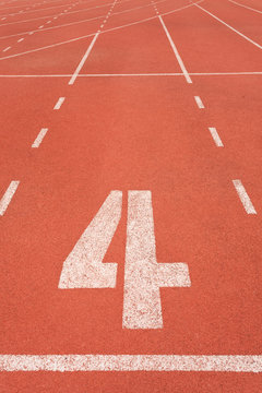 Athletics track lane number four