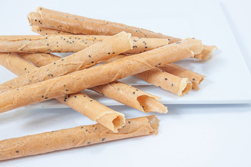 Tong Muan, a type of rolled wafer, a traditional dessert in Thai