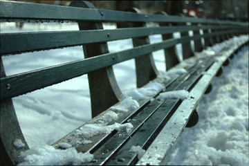 Bench and snow