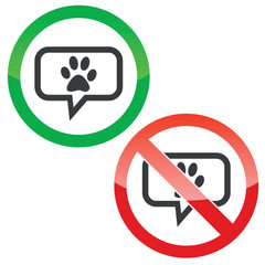 Animal paw message permission signs