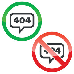 Error 404 message permission signs