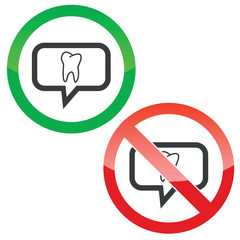 Tooth message permission signs