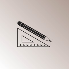 Pencil and ruler icon