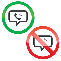 Calling message permission signs