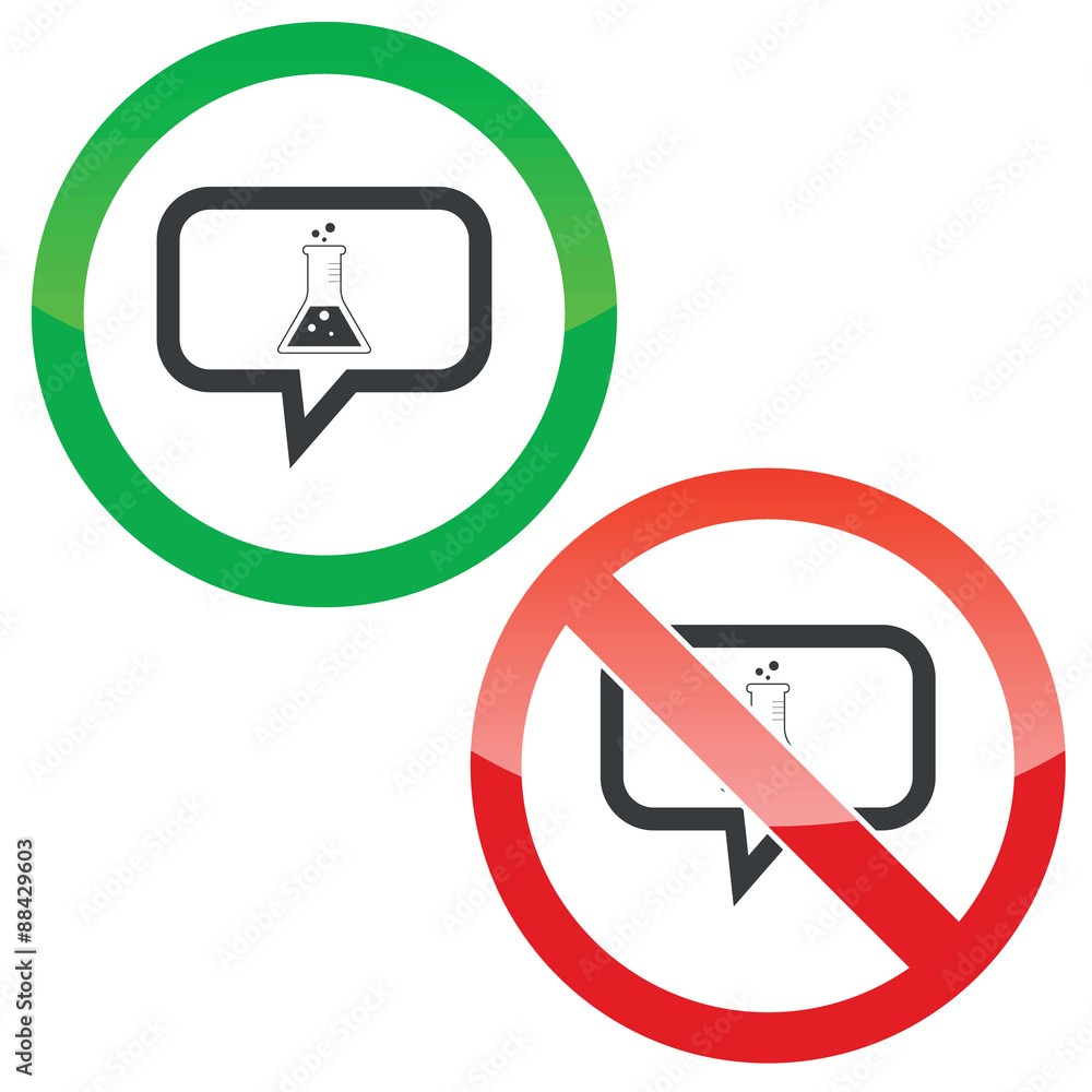 Poster conical flask message permission signs