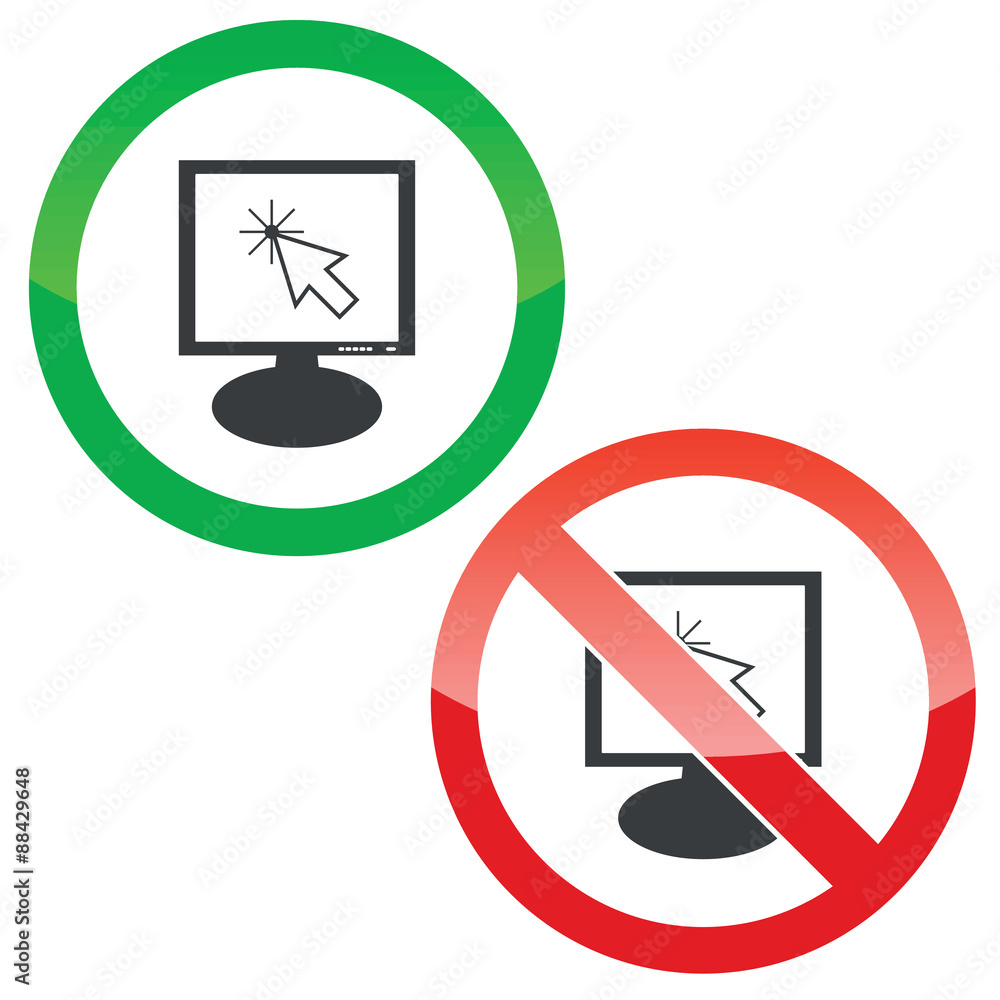Poster arrow cursor monitor permission signs