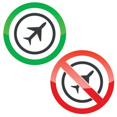 Obraz premium Plane permission signs