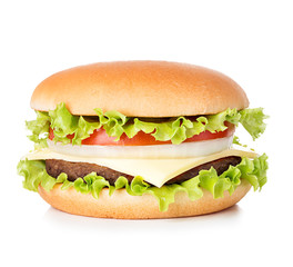 Cheeseburger isolated on white background