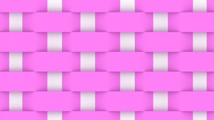 Interlacing seamless pattern.3D abstract background, pink and white colors